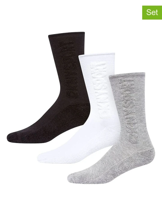 Zdjęcie produktu DKNY Skarpety (3 pary) w kolorze biało-czarno-szarym rozmiar: 40-45