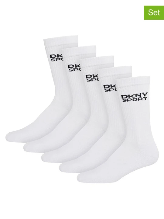 Zdjęcie produktu DKNY Skarpety (5 par) w kolorze białym rozmiar: 40-45
