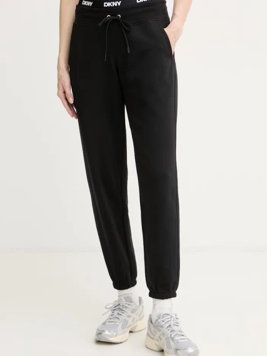 Zdjęcie produktu DKNY spodnie dresowe damskie z bawełną czarny