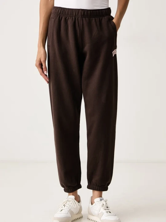 Zdjęcie produktu DKNY spodnie dresowe damskie z bawełną brązowy