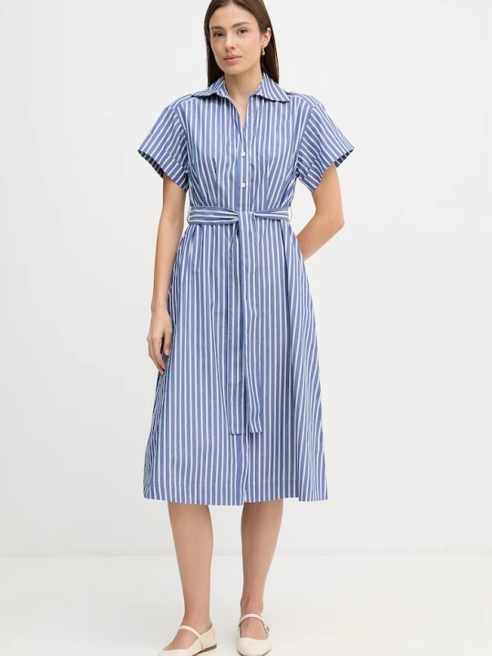 Zdjęcie produktu DKNY sukienka letnia bawełniana niebieski
