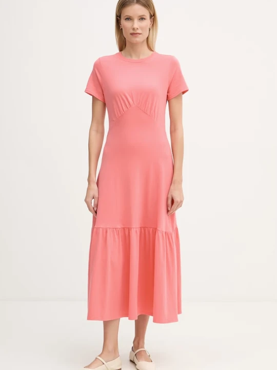 Zdjęcie produktu Dkny sukienka bawełniana pomarańczowy
