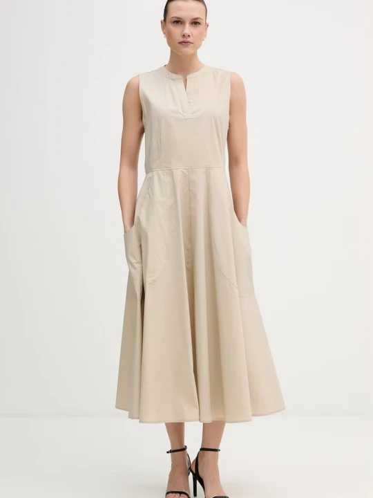 Zdjęcie produktu Dkny sukienka bawełniana beżowy