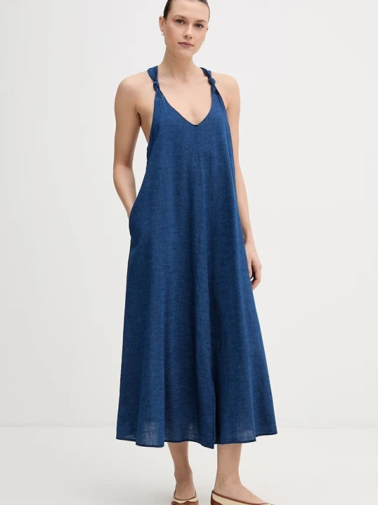 Zdjęcie produktu Dkny sukienka bawełniana niebieski