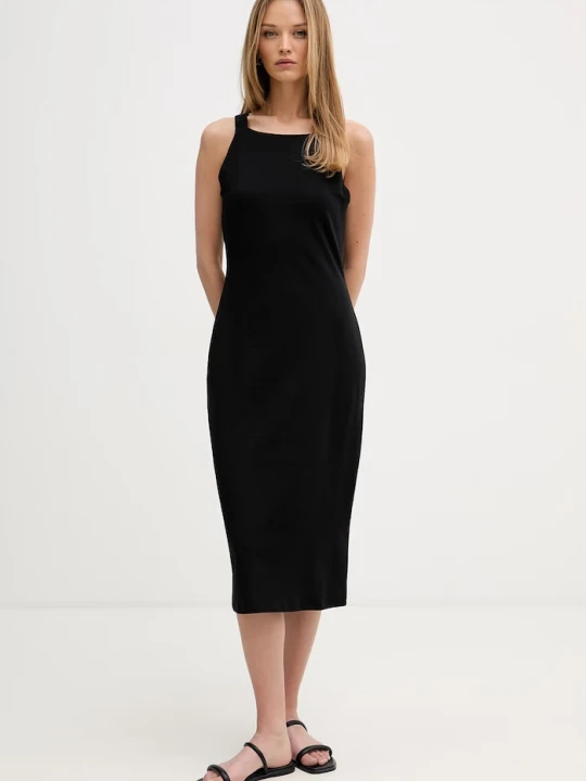Zdjęcie produktu DKNY sukienka bawełniana z elastanem czarny
