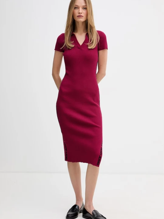 Zdjęcie produktu DKNY sukienka bodycon bordowy
