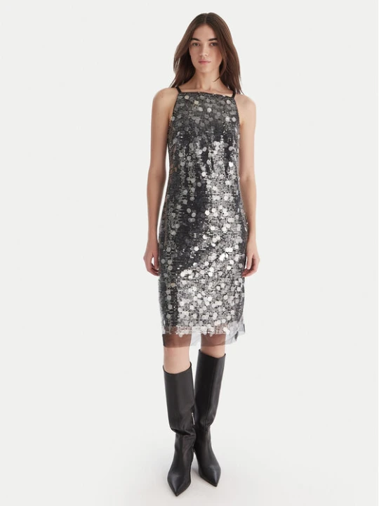 Zdjęcie produktu DKNY Sukienka koktajlowa DD54AN04 Srebrny Slim Fit