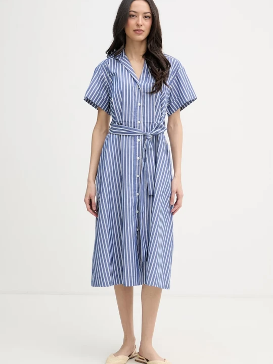 Zdjęcie produktu DKNY sukienka letnia bawełniana niebieski