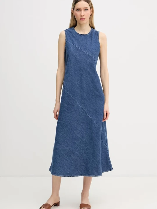 Zdjęcie produktu DKNY sukienka letnia jeansowa niebieski