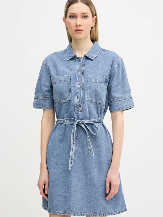 Zdjęcie produktu DKNY sukienka letnia jeansowa niebieski