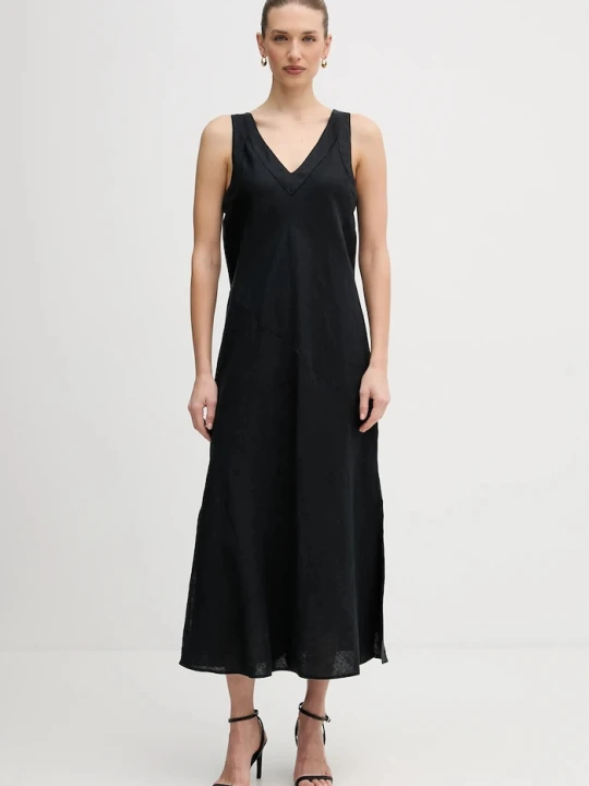 Zdjęcie produktu Dkny sukienka lniana czarny
