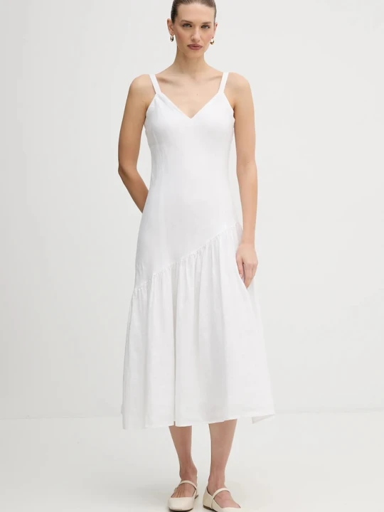 Zdjęcie produktu Dkny sukienka lniana biały