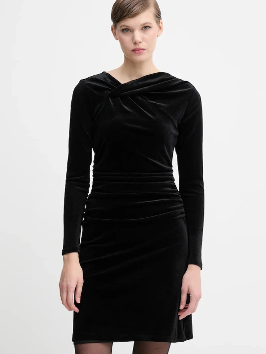 Zdjęcie produktu Dkny sukienka welurowa czarny
