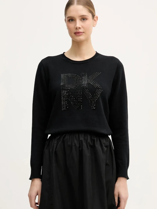 Zdjęcie produktu Dkny sweter bawełniany czarny