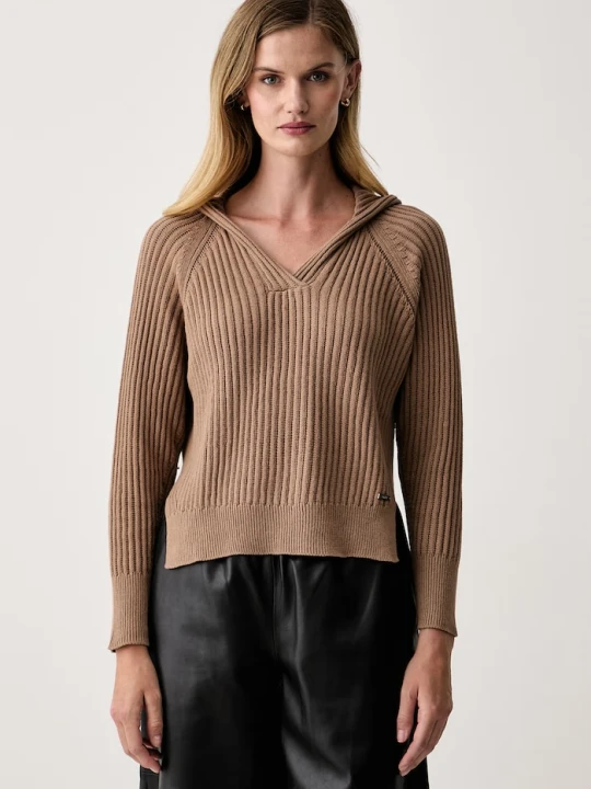 Zdjęcie produktu DKNY sweter damski bawełniany brązowy