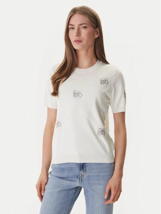 Zdjęcie produktu DKNY Sweter DJ6R0242 Écru Regular Fit Kremowy