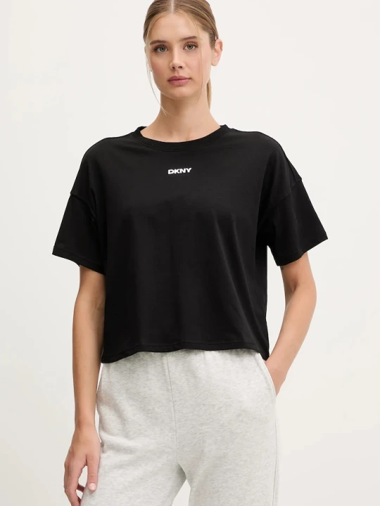 Zdjęcie produktu DKNY T-shirt damski bawełniany czarny