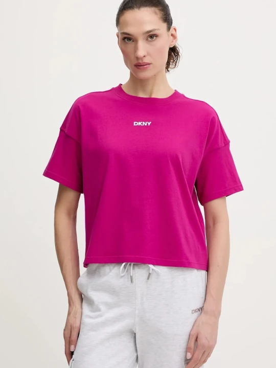 Zdjęcie produktu DKNY T-shirt damski bawełniany różowy