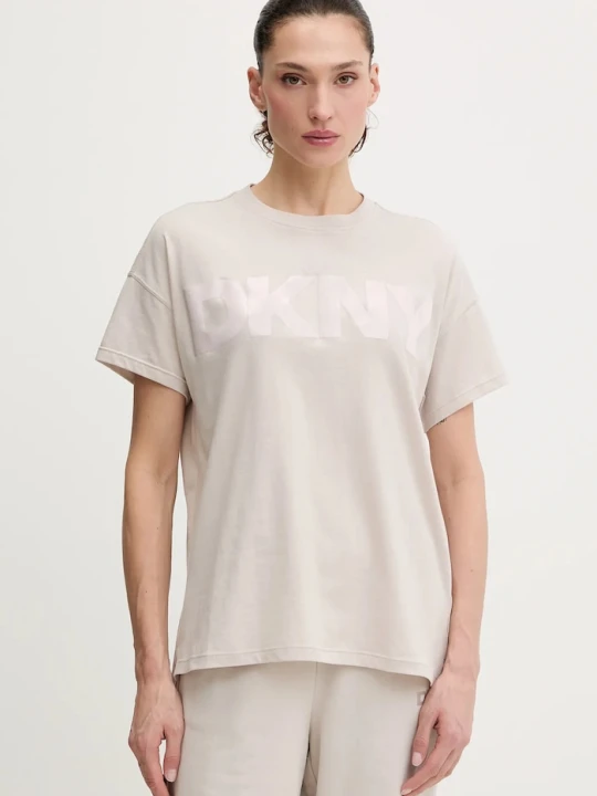 Zdjęcie produktu DKNY t-shirt bawełniany beżowy