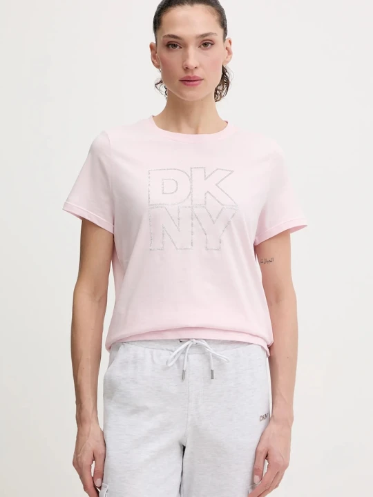 Zdjęcie produktu Dkny t-shirt bawełniany różowy
