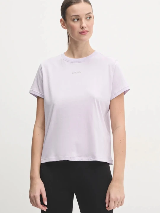 Zdjęcie produktu DKNY t-shirt bawełniany fioletowy
