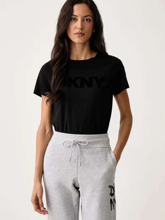 Zdjęcie produktu DKNY T-shirt damski z bawełną czarny