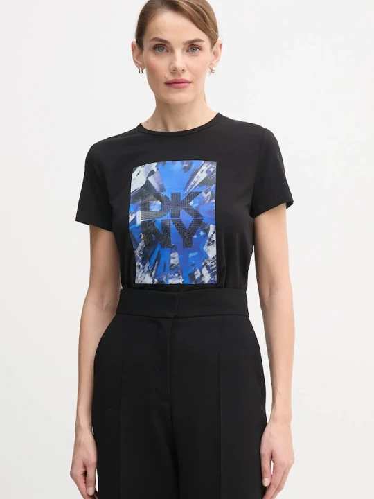 Zdjęcie produktu DKNY t-shirt KNIT TOPS czarny