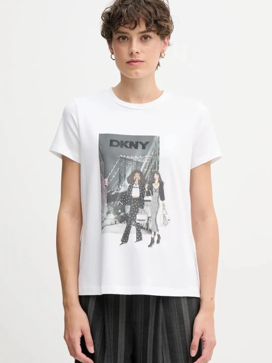 Zdjęcie produktu Dkny t-shirt KNIT TOPS biały