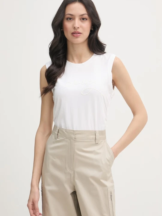 Zdjęcie produktu DKNY top damski z bawełny biały