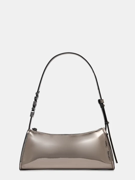 Zdjęcie produktu DKNY torebka bagietka damska z imitacji skóry srebrny