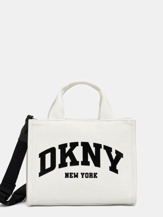 Zdjęcie produktu DKNY torebka crossbody damska bawełniana beżowy