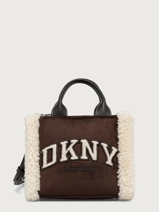 Zdjęcie produktu DKNY torebka crossbody damska z imitacji zamszu brązowy