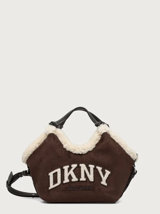 Zdjęcie produktu DKNY torebka crossbody damska z imitacji zamszu brązowy
