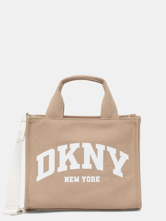 Zdjęcie produktu DKNY torebka crossbody damska bawełniana beżowy