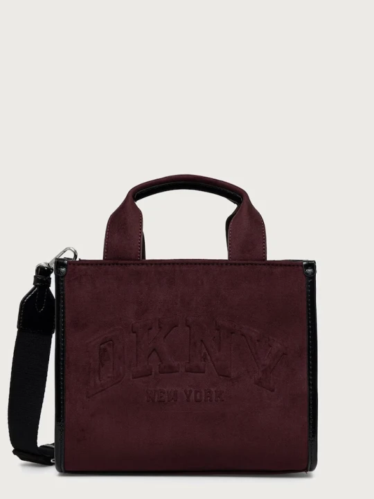 Zdjęcie produktu DKNY torebka damska z imitacji zamszu bordowy