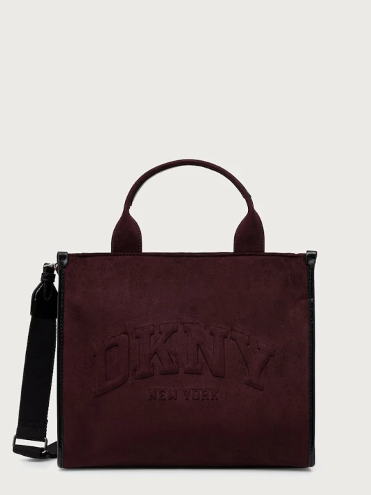Zdjęcie produktu DKNY torebka damska z imitacji zamszu bordowy