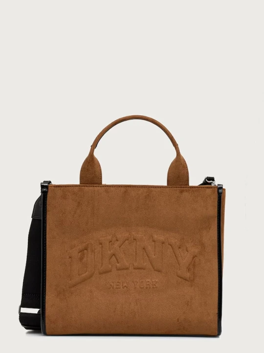 Zdjęcie produktu DKNY torebka damska z imitacji zamszu brązowy