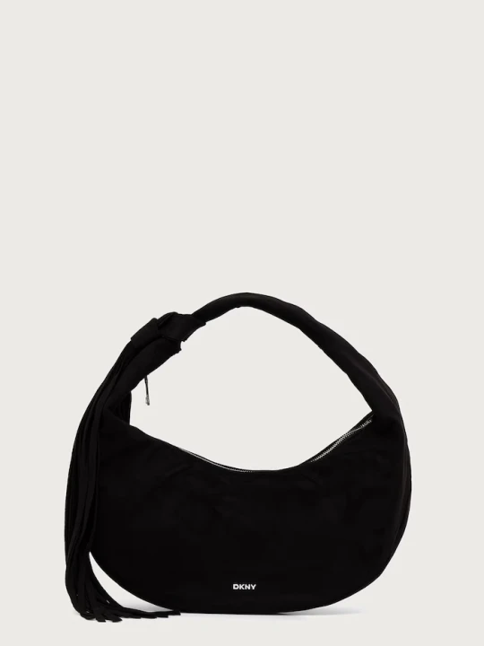 Zdjęcie produktu DKNY torebka hobo damska z imitacji zamszu czarny