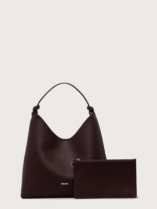 Zdjęcie produktu DKNY torebka shopper damska z imitacji skóry bordowy