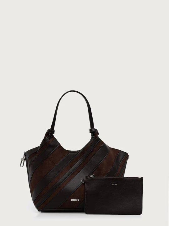 Zdjęcie produktu DKNY torebka shopper damska z imitacji zamszu brązowy