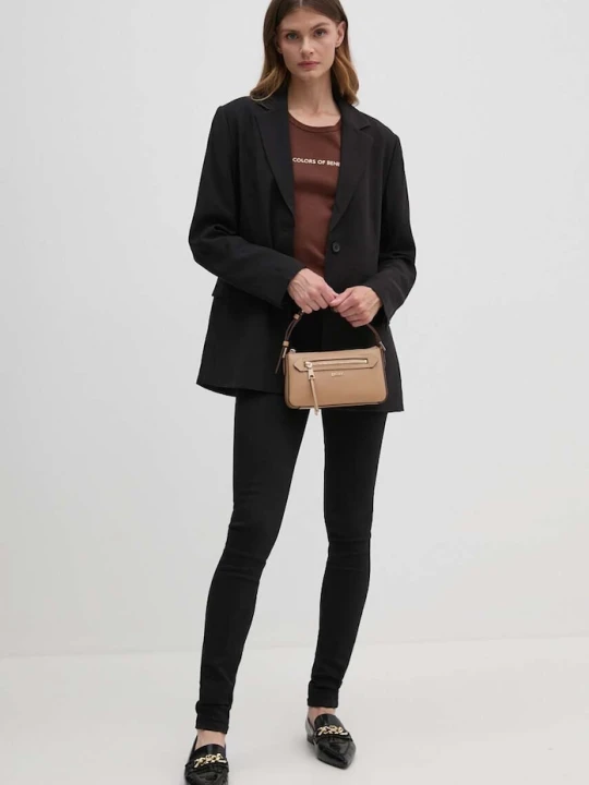Zdjęcie produktu DKNY torebka crossbody damska skórzana beżowy