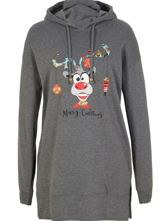 Zdjęcie produktu Długa bluza z bawełną BonPrix szary