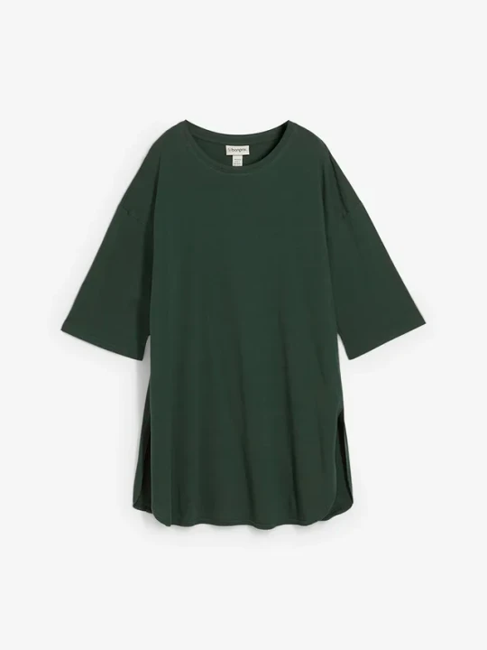 Zdjęcie produktu Długa koszulka oversize z czystej bawełny organicznej BonPrix zielony