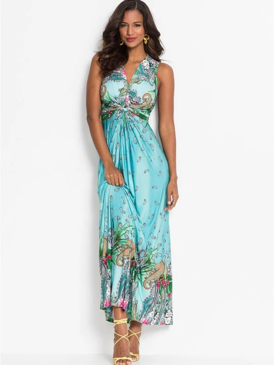 Zdjęcie produktu Długa letnia sukienka BonPrix niebieski