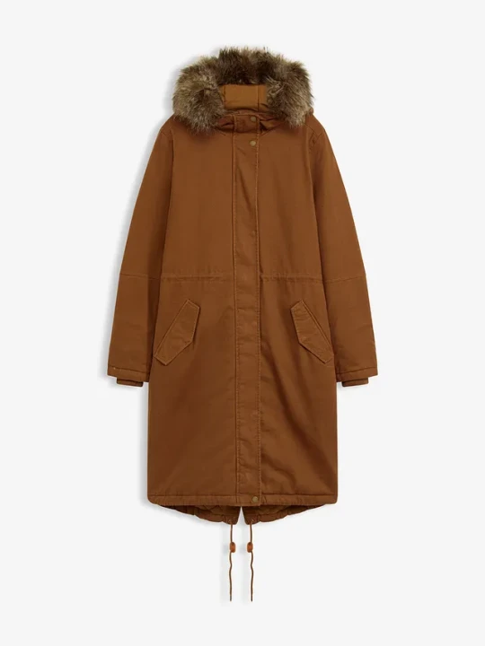 Zdjęcie produktu Długa, ocieplana parka BonPrix brązowy