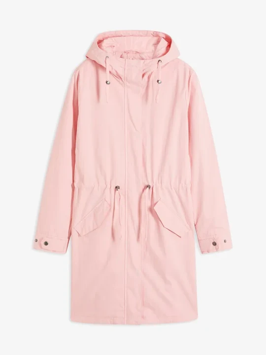 Zdjęcie produktu Długa parka z kapturem BonPrix różowy