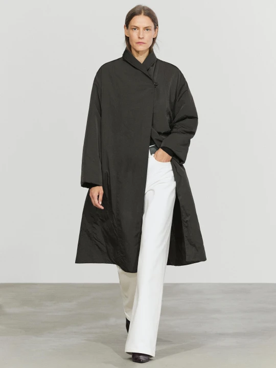 Zdjęcie produktu Długa Pikowana Parka - Szarobrązowy - Massimo Dutti - Female