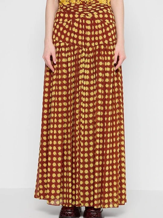 Zdjęcie produktu Długa spódnica Diane Von Furstenberg koniakowy