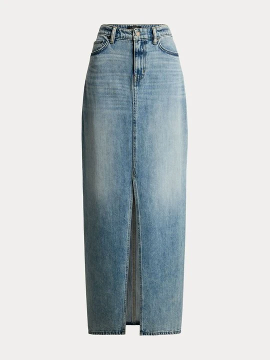 Zdjęcie produktu Długa spódnica Lauren Ralph Lauren jasnoniebieski denim