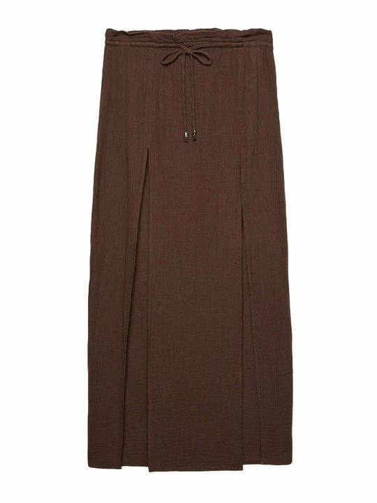 Zdjęcie produktu Długa spódnica Stradivarius ciemnobrązowy